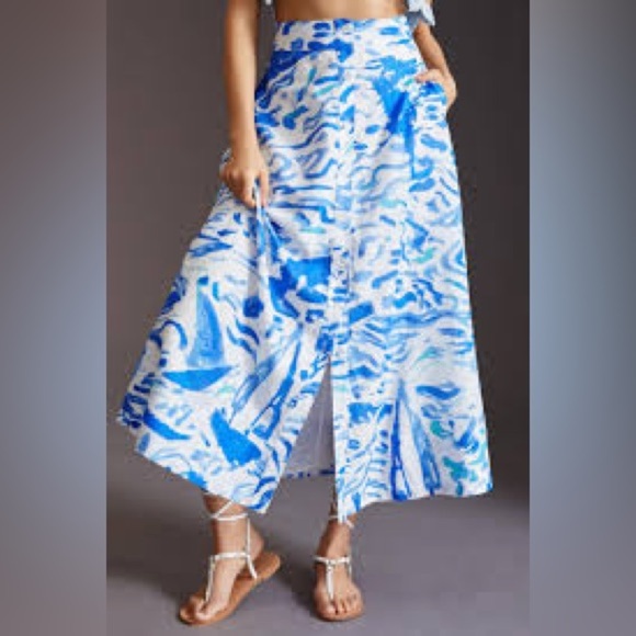 Maeve A-Line Printed Maxi Skirt. - Picture 3 of 5